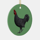 Zwarte rooster keramisch ornament (Rechts)