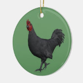 Zwarte rooster keramisch ornament (Links)