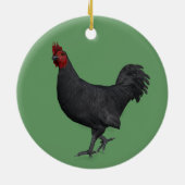 Zwarte rooster keramisch ornament (Achterkant)