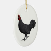 Zwarte rooster keramisch ornament (Rechts)