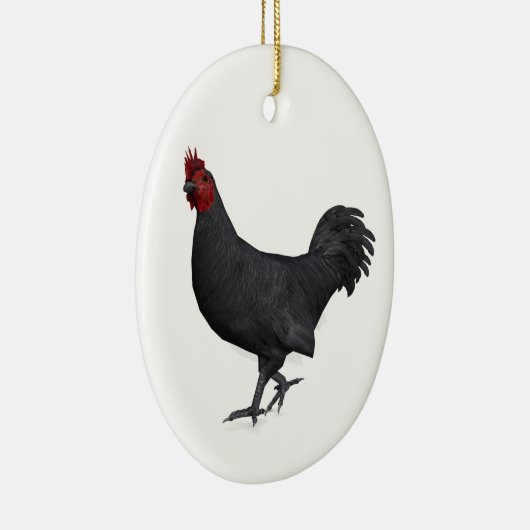 Zwarte rooster keramisch ornament (Rechts)