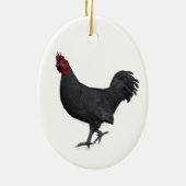 Zwarte rooster keramisch ornament (Achterkant)