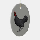 Zwarte rooster keramisch ornament (Rechts)