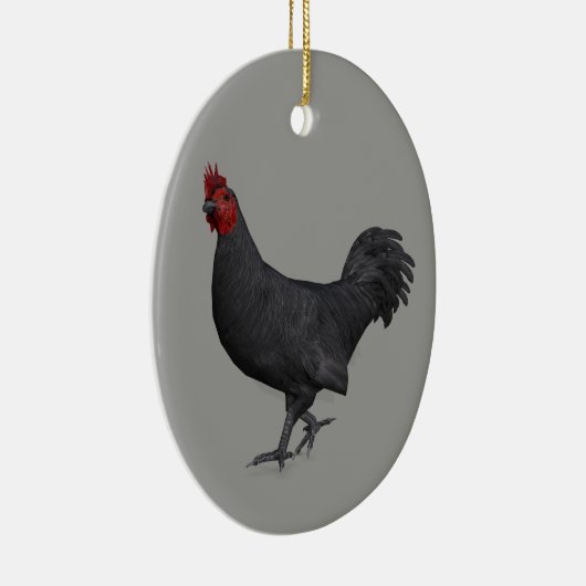 Zwarte rooster keramisch ornament (Rechts)