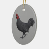 Zwarte rooster keramisch ornament (Links)