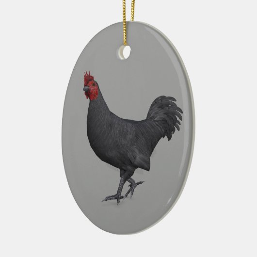 Zwarte rooster keramisch ornament (Links)