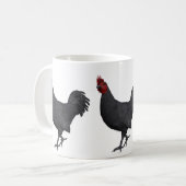 Zwarte rooster koffiemok (Voorkant links)