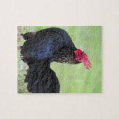 Zwarte rooster legpuzzel (Horizontaal)