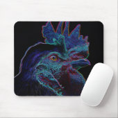 zwarte rooster muismat (Met muis)