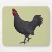 Zwarte rooster muismat (Voorkant)