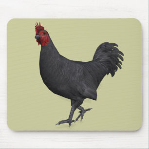 Zwarte rooster muismat