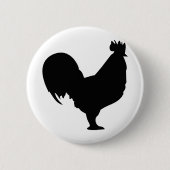 zwarte rooster ronde button 5,7 cm (Voorkant)