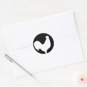 zwarte rooster ronde sticker (Envelop)