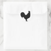 zwarte rooster ronde sticker (Tas)