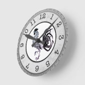 Zwarte Rooster Rooster Rand-wandklok in land Ronde Klok (Hoek)
