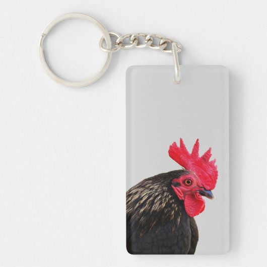 Zwarte rooster sleutelhanger (Voorkant)