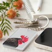 Zwarte rooster sleutelhanger (Voorkant Rechts)