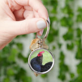 Zwarte rooster sleutelhanger (Hand)
