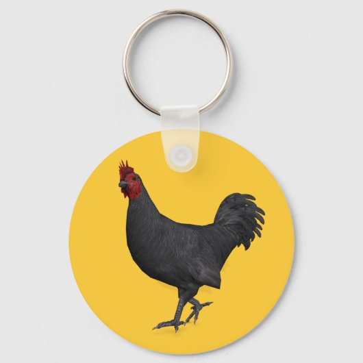 Zwarte rooster sleutelhanger (Voorkant)