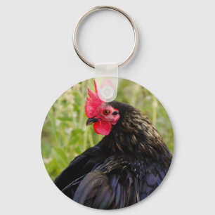 Zwarte Rooster-Sleutelhanger Sleutelhanger