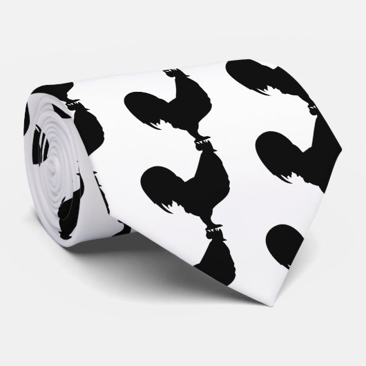 zwarte rooster stropdas (Opgerold)