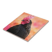 Zwarte rooster tegeltje (Zijkant)