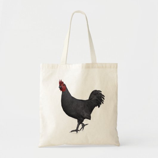 Zwarte rooster tote bag (Voorkant)