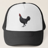 Zwarte rooster trucker pet (Voorkant)