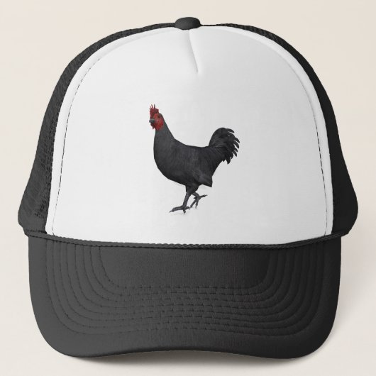 Zwarte rooster trucker pet (Voorkant)