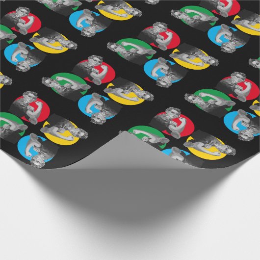 Zwarte ROSIE RIVETER Afdrukpapier Cadeaupapier (Hoek)