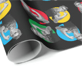 Zwarte ROSIE RIVETER Afdrukpapier Cadeaupapier (Rol Hoek)