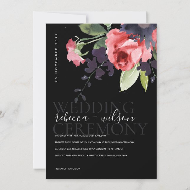 ZWARTE ROSTERS PEONY EUCALYPTUS FLORAL WEDDING (Voorkant)