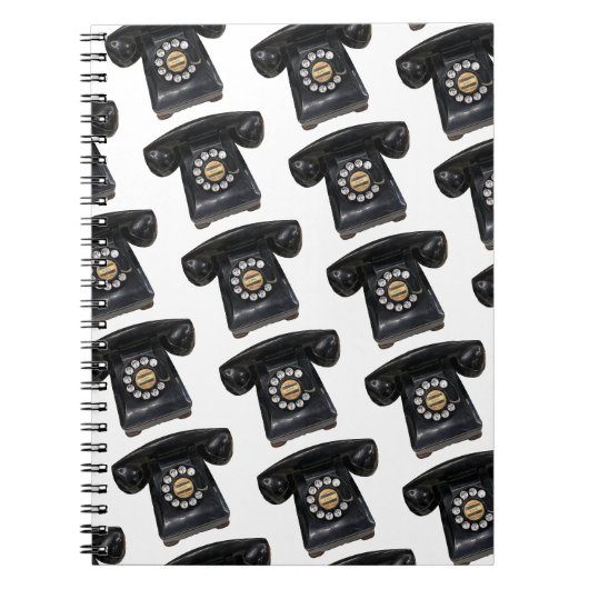 zwarte roterende telefoon notitieboek (Voorkant)