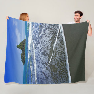 ZWARTE ROTS FLEECE DEKEN