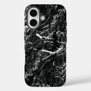 Zwarte rots surreële natuur nep textuur iPhone 16 hoesje