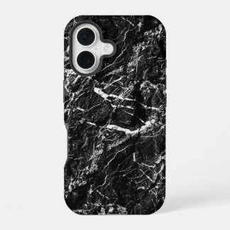 Zwarte rots surreële natuur nep textuur iPhone 16 hoesje