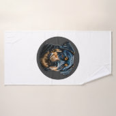 Zwarte rottweiler badhanddoek (Badhanddoek)