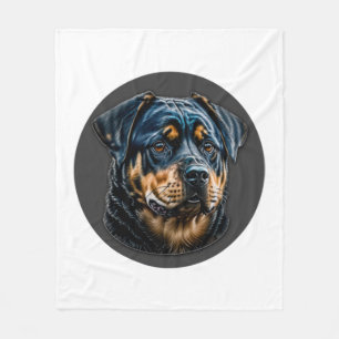 Zwarte rottweiler fleece deken