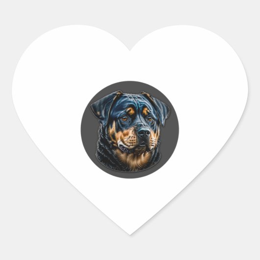 Zwarte rottweiler hart sticker (Voorkant)