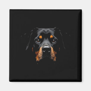 Zwarte Rottweiler Hond Rottie Gezicht Magneet