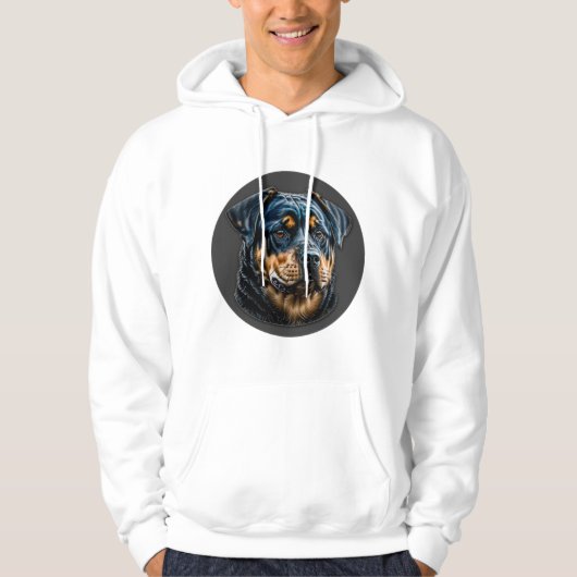 Zwarte rottweiler hoodie (Voorkant)