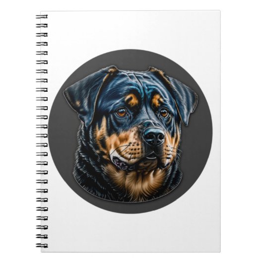Zwarte rottweiler notitieboek (Voorkant)