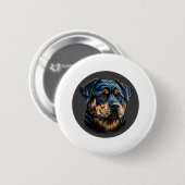 Zwarte rottweiler ronde button 5,7 cm (Voorkant /achterkant)