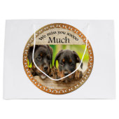 Zwarte Rottweiler schattige puppy honden met tries Large Cadeautasje (Voorkant)