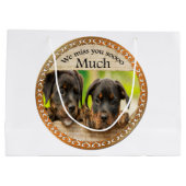 Zwarte Rottweiler schattige puppy honden met tries Large Cadeautasje (Achterkant)