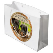 Zwarte Rottweiler schattige puppy honden met tries Large Cadeautasje (Achterkant Gekanteld)