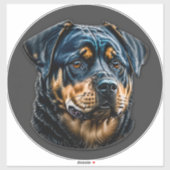Zwarte rottweiler sticker (Vel)