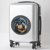 Zwarte rottweiler sticker (Koffer)