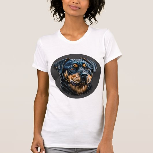 Zwarte rottweiler t-shirt (Voorkant)