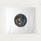 Zwarte rottweiler wandkleed (Voorkant (horizontaal))